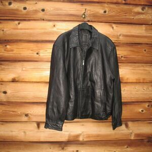 Robert Comstock Black Leather Jacket XXL